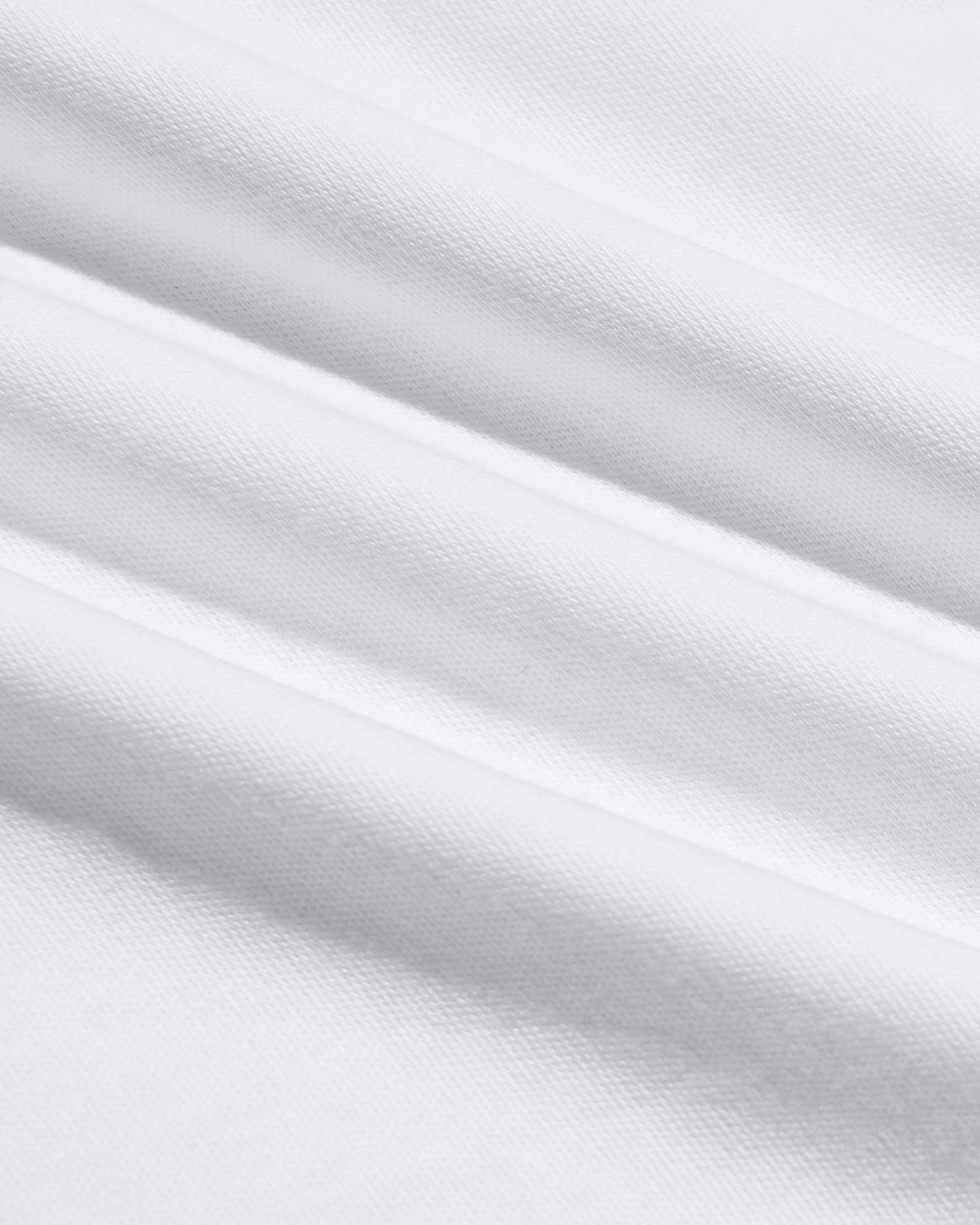 White Pima Cotton Blend Curved Hem Crew