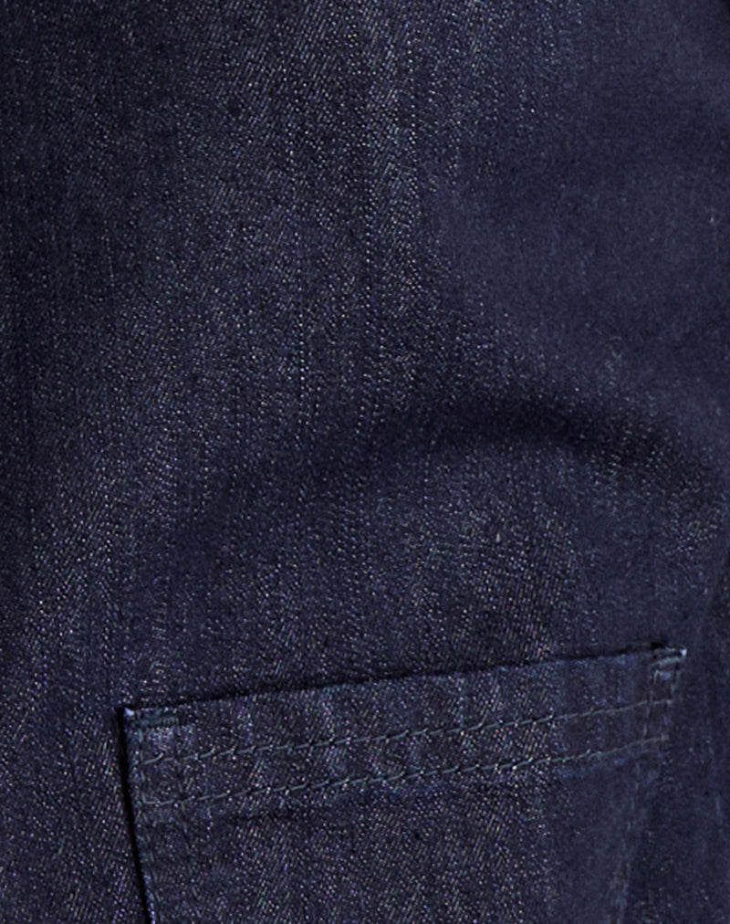 Alnira Pea Coat Top in Chambray Indigo
