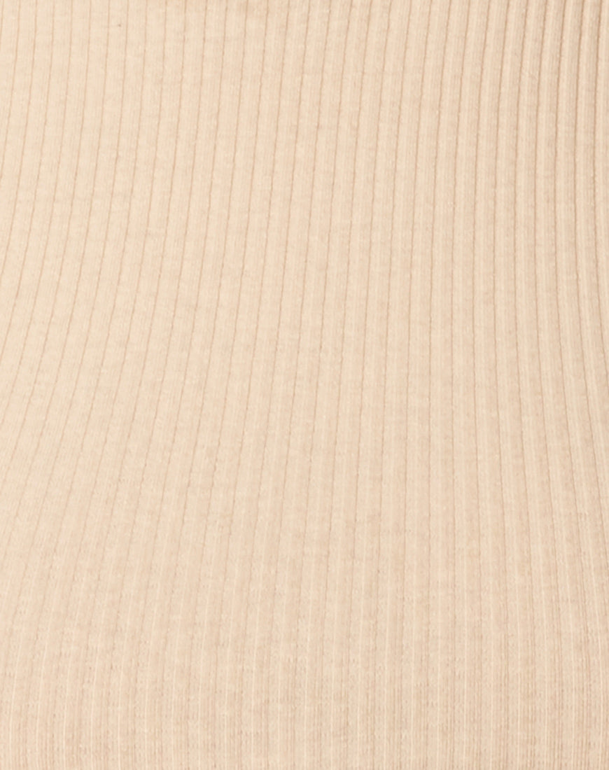 Azura Crop Top in Rib Sand