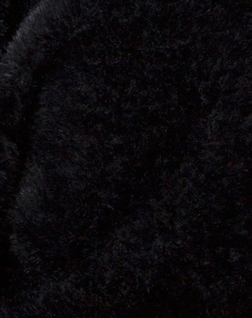Bomb Hoody in Fur Zip Black