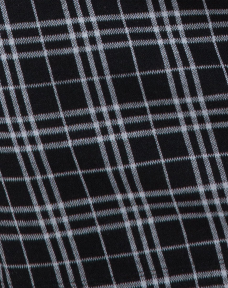 Cecile Slip Dress in Mono Plaid Black