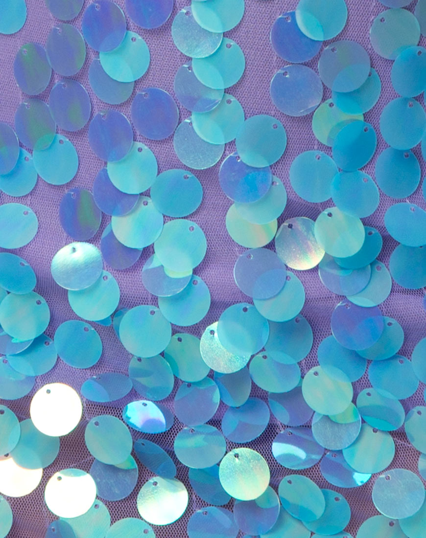 Cherry Tube Skirt in Mermaid Disc Sequin