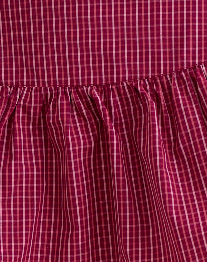 Becita Mini Skirt in Raspberry Shadow Check