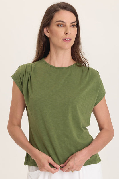 Arwen Soft Jersey Mock Neck Tee