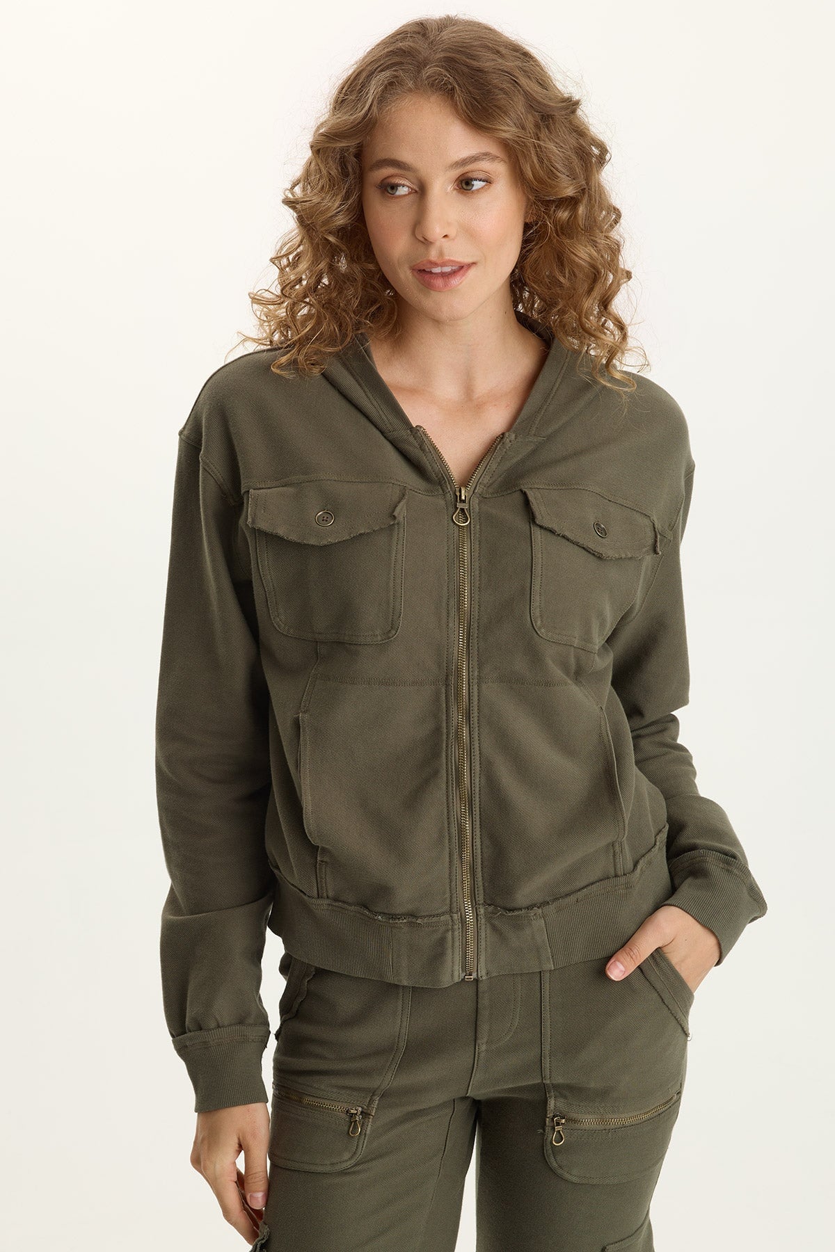 Balfore Twill Knit Hooded Bomber