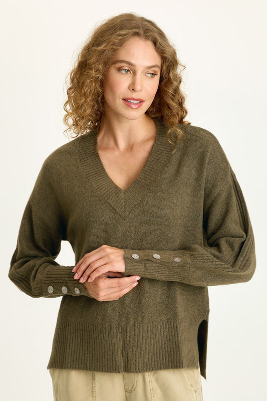 Bronte Relaxed Fit V-Neck Knit Sweater