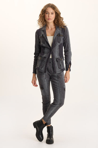 Kirklyn Textured Jacquard Novelty Stretch Blazer