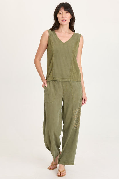 Siska Pinstripe V-Neck Tank