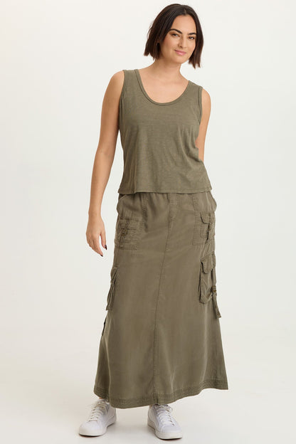 Kimo Tencel Cargo Maxi Skirt