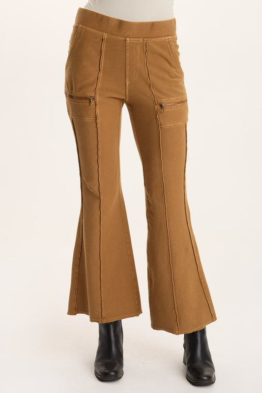 Ninian Twill Knit Zipper Pocket Flared Pant