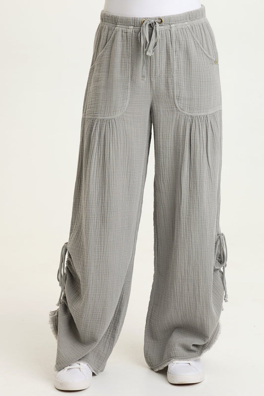 Muriel Gauze Wide-Leg Pant