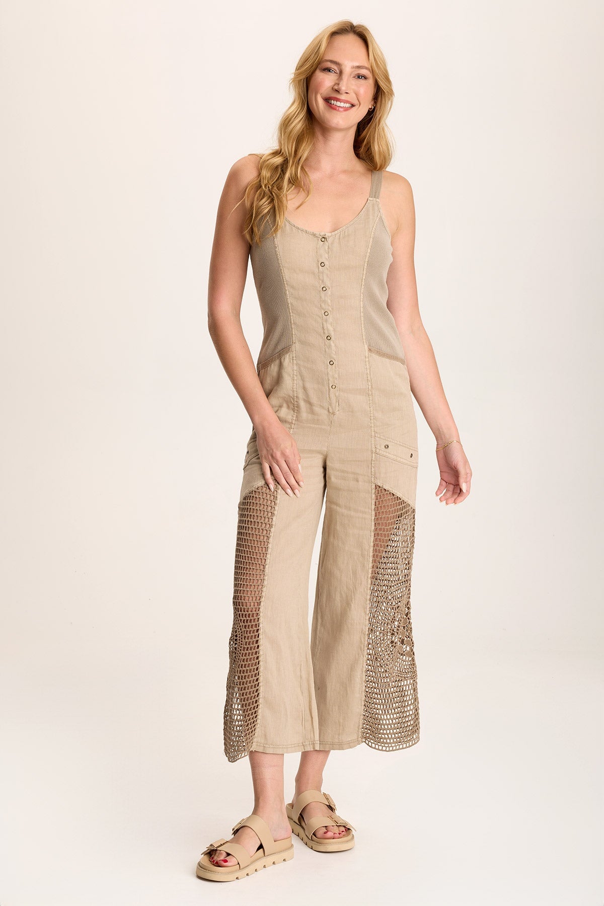 Anamita Linen/Crochet Jumpsuit