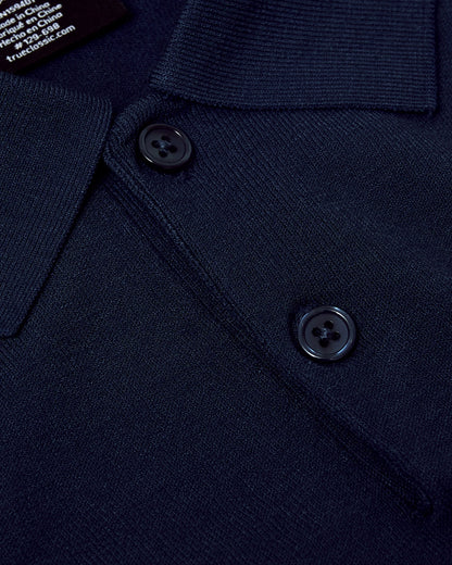 Navy Short Sleeve Sweater Polo