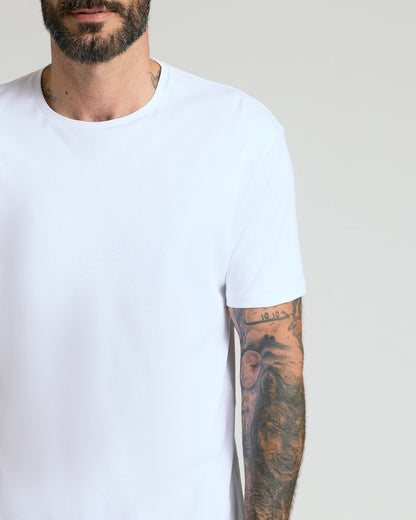 White Pima Cotton Blend Crew