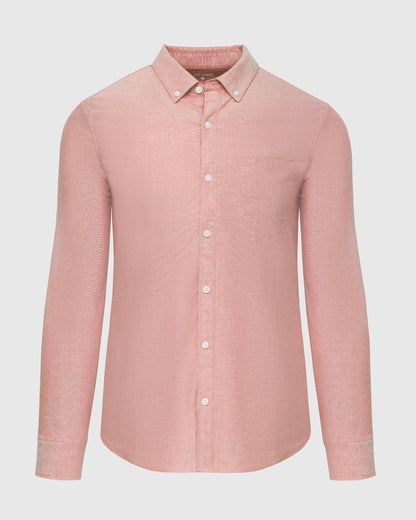 Peach Long Sleeve Oxford Shirt