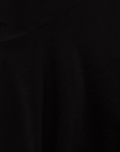 Adina Asymmetric Hem Midi Dress in Slinky Black