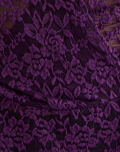 Alfaro Plunge Halter Top in Lace Purple