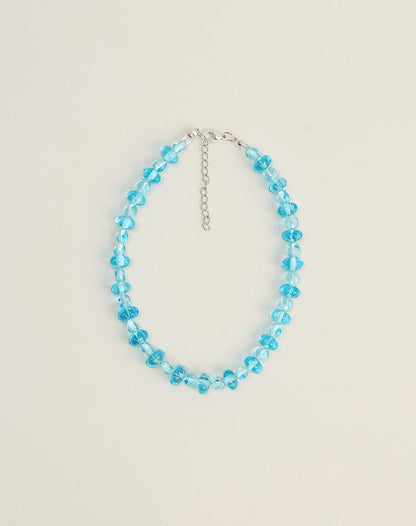 Aqua Blue Faceted Necklace