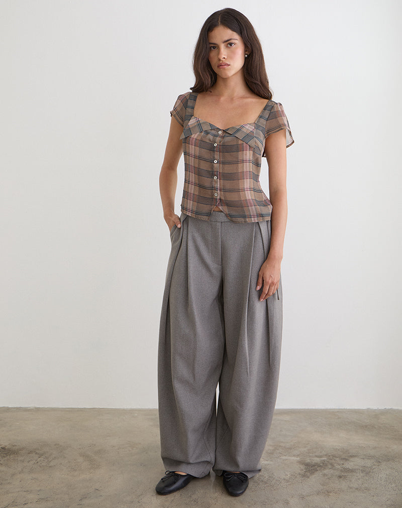 Arden Tie Waist Trouser in Tailoring Grey