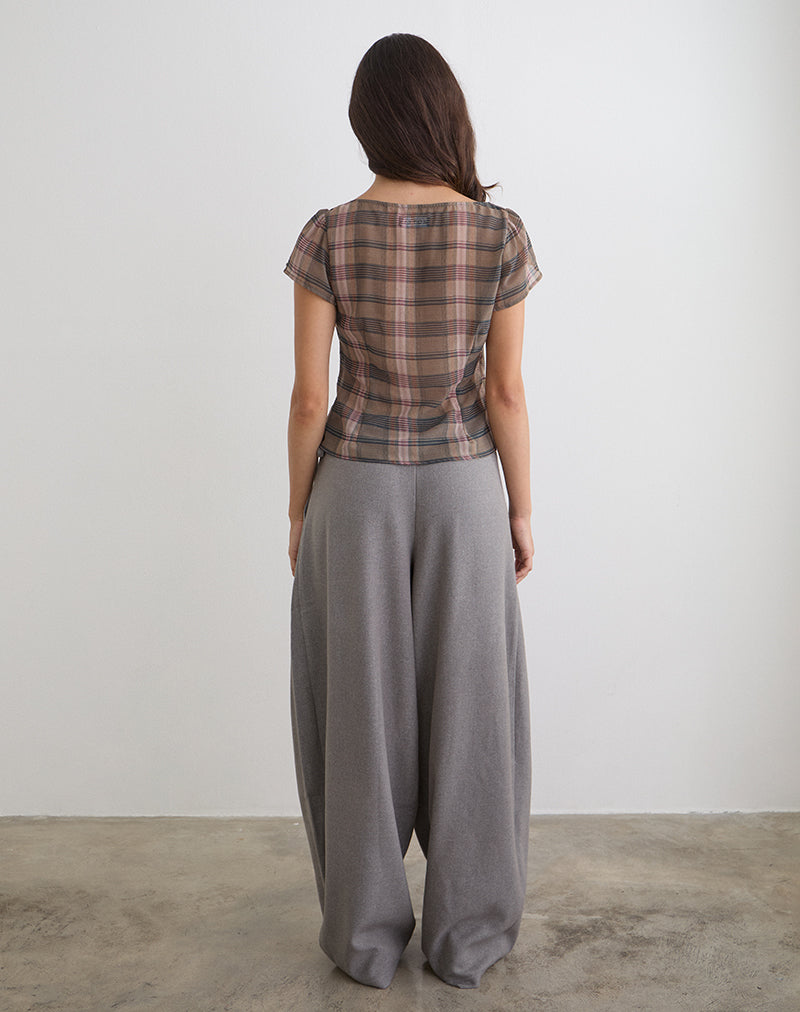 Arden Tie Waist Trouser in Tailoring Grey