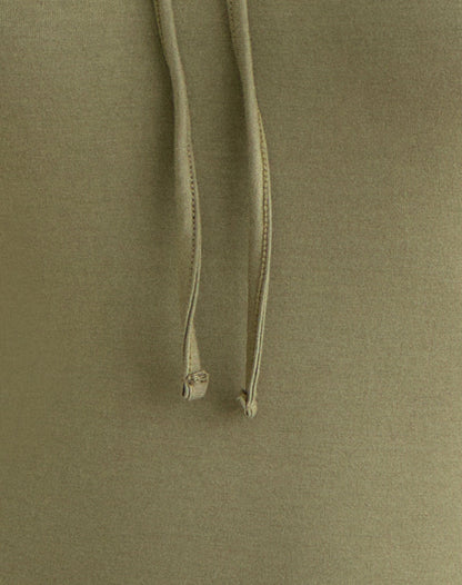 Armel Long Sleeve Keyhole Top in Rayon Jersey Khaki