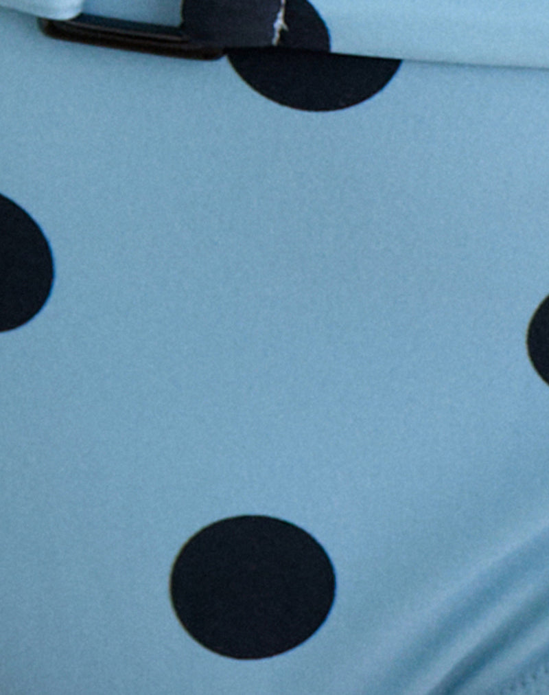 Avi Swim Short in Blue with Polka Space Black and Belt