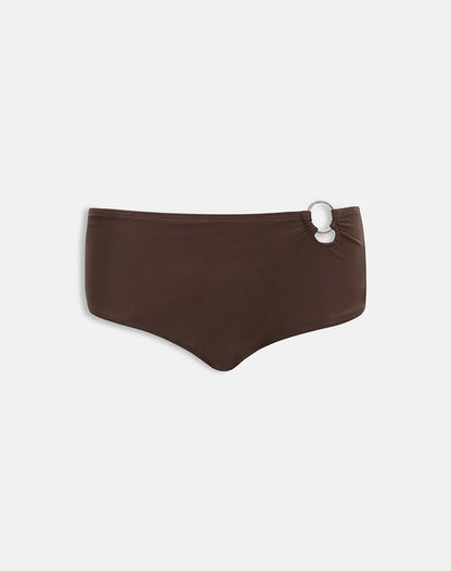 Avi Swim Short in Brown with O Ring