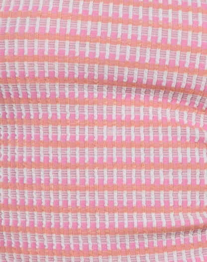 Aviel Top in Textured Rib Stripe Pink