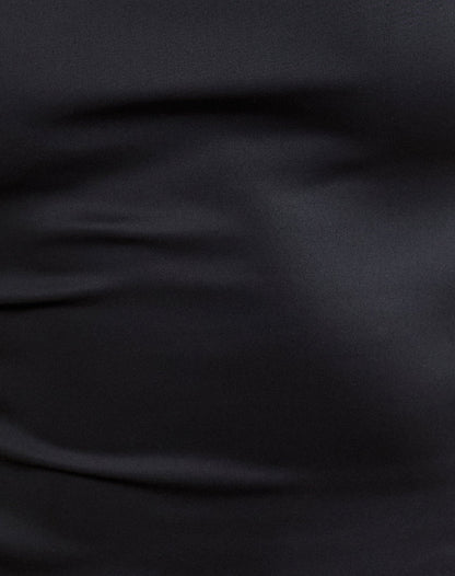 Ayaka Lace Up Corset Top in Satin Black