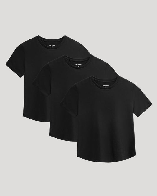 Boys' Classic Curved Hem Crew Neck 3-Pack