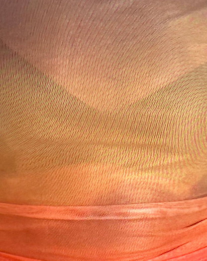 Bastille Top in Mesh Printed Orange Sunset