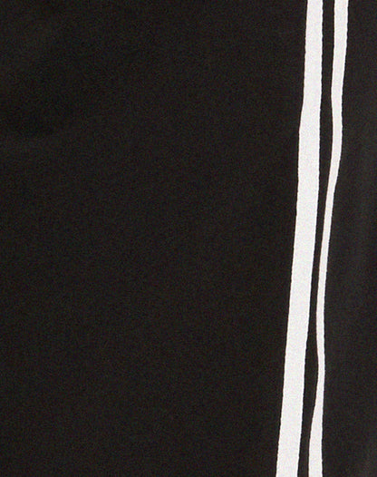 Bennett Wide Leg Trouser in Tailoring Black with White Stripe