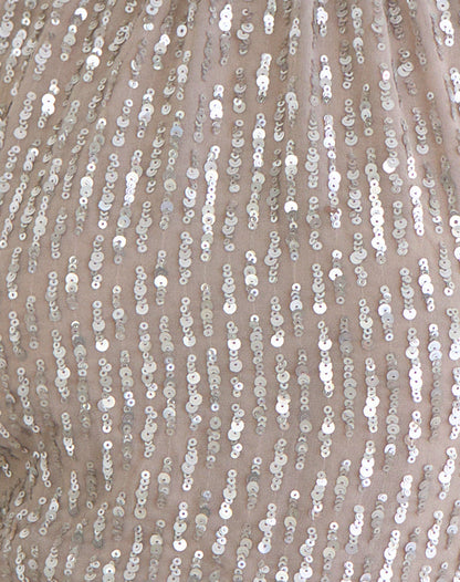 Beyi Halterneck Top in Chiffon Sequin Nude