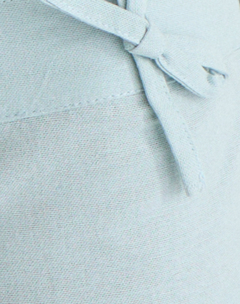 Blazy Tie Short in Linen Steel Blue