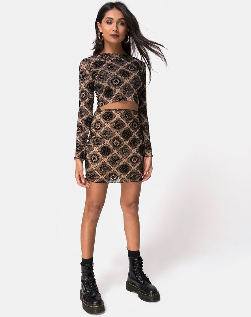 Bonver Top Taupe Net with Black Sign Flock