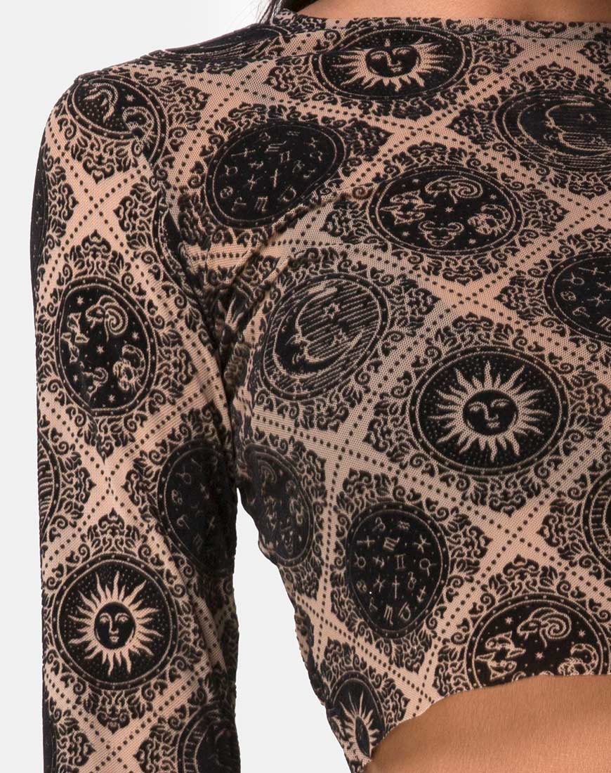 Bonver Top Taupe Net with Black Sign Flock