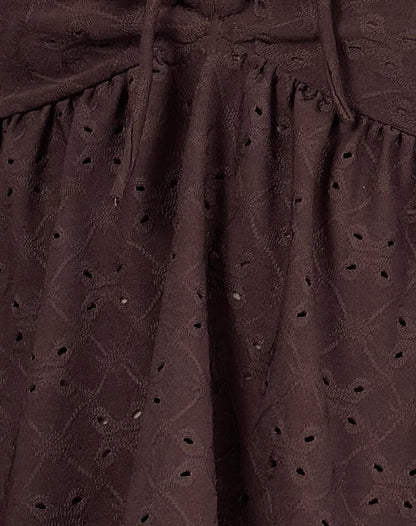 Boyd Bandeau Top in Stretch Broderie Brown