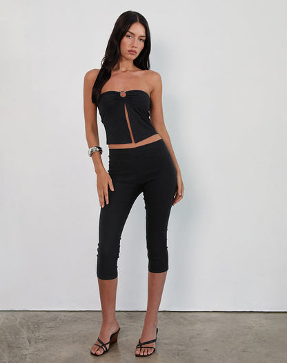 Brea Hardware Butterfly Top in Rayon Jersey Black