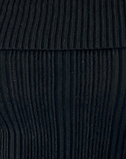 Brenda Knitted Bardot Top in Black with Rosette