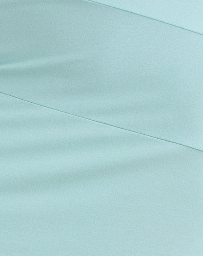 Brix Asymmetric Mini Skirt in Chunk Waist Jersey Aqua