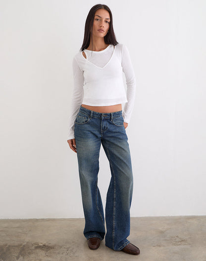 Cak Long Sleeve Top in Tissue Jersey White