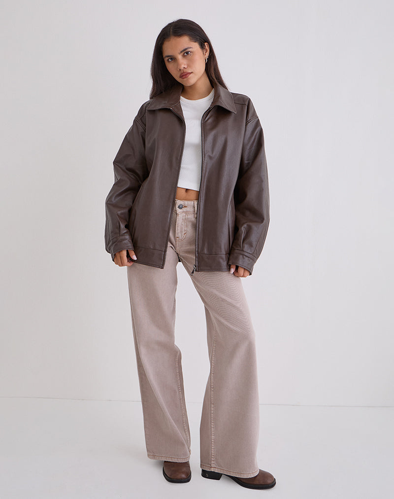Cavita Jacket in PU Bitter Chocolate