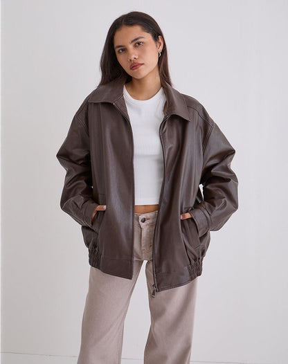 Cavita Jacket in PU Bitter Chocolate