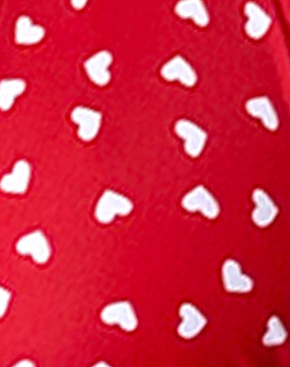 Cerry Bikini Top in Red White Heart