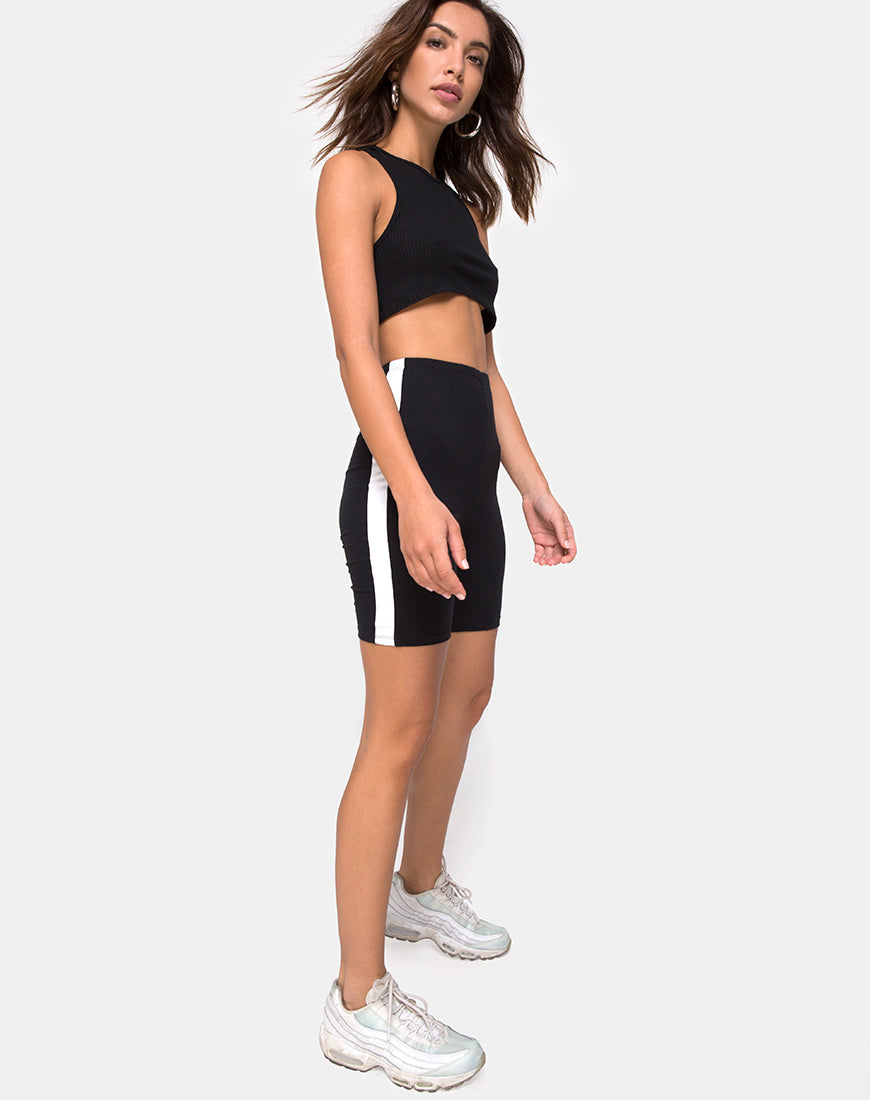 Cirst Short in Black with White Stripe