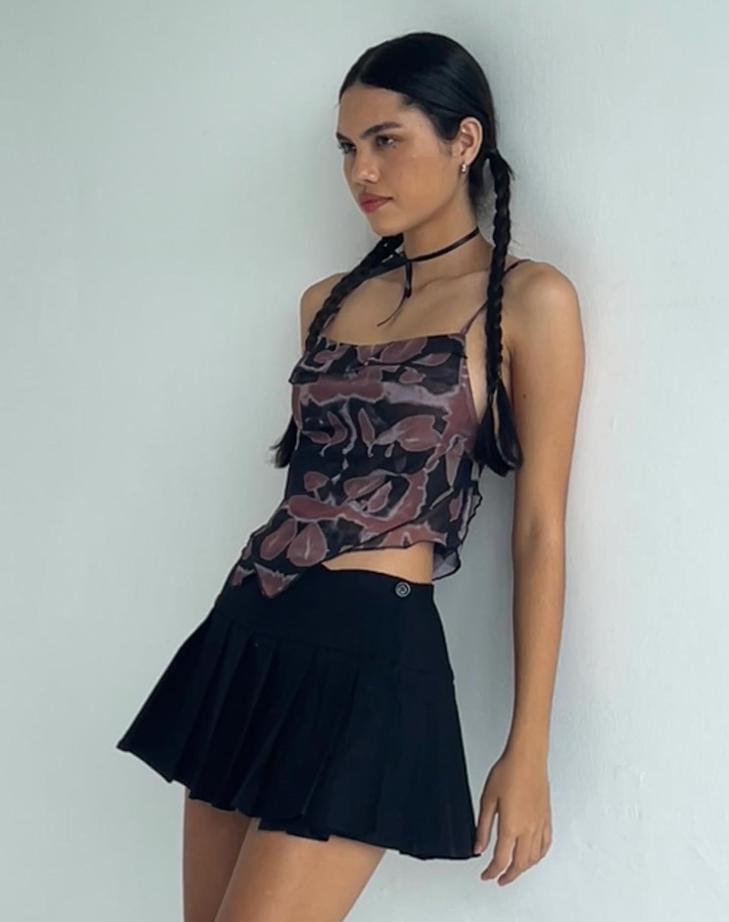 Casini Pleated Micro Skirt in Tailoring Black