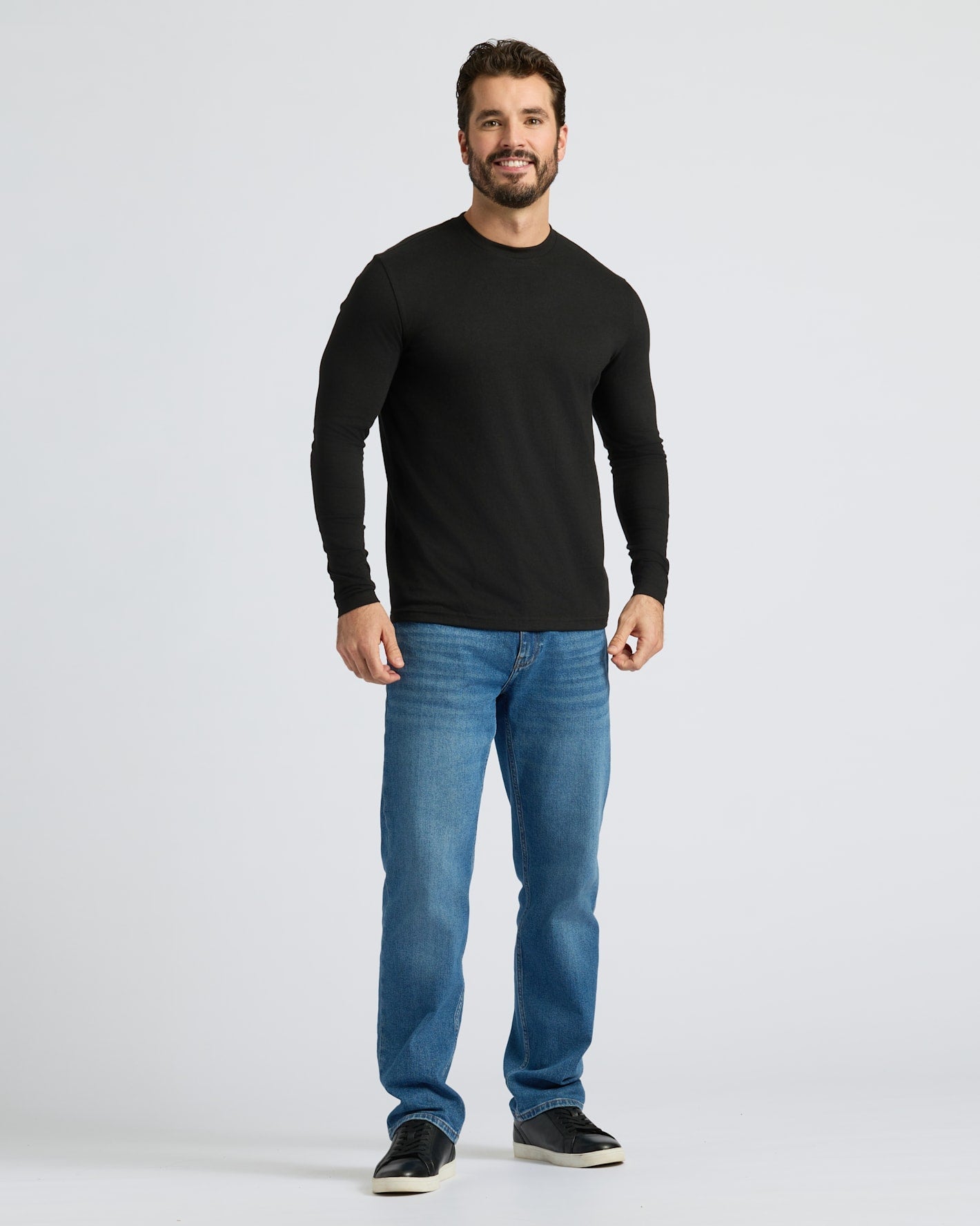 Black & White Classic Long Sleeve Crew Neck 10-Pack