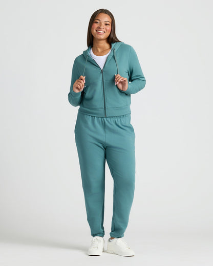 Womens Stormcloud Crop Zip Hoodie