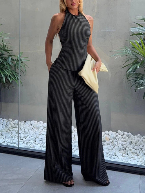 RUNAWAY THE LABEL Heather Wide Leg Pant